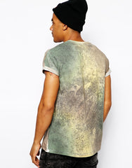 ASOS T-Shirt With Acid Wash And Rolled Sleeves