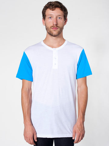 American Apparel Poly-Cotton Short Sleeve Henley